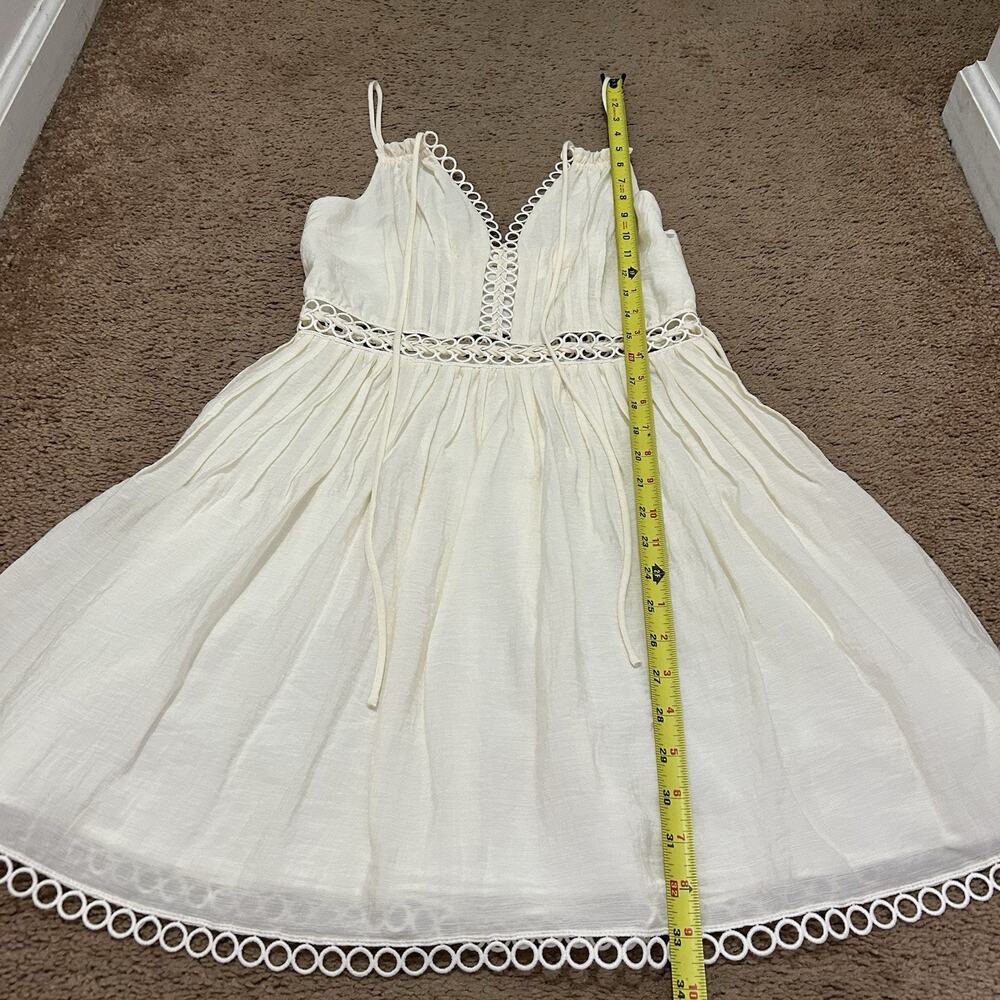 Jonathan Simkhai Trista Summer Lace Up Mini In Ivory Size 2 - Picture 2 of 9